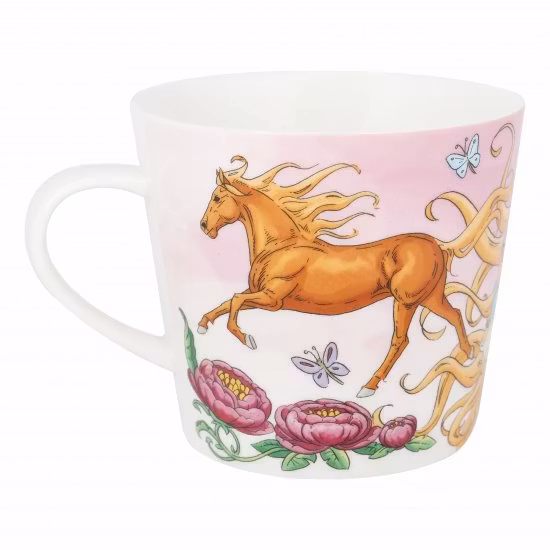 Lena Furberg Mugg Hästar Rosa