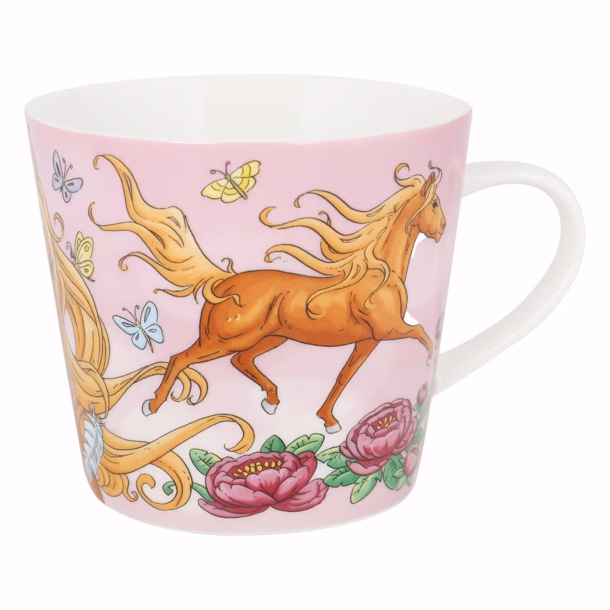 Lena Furberg Mugg Hästar Rosa