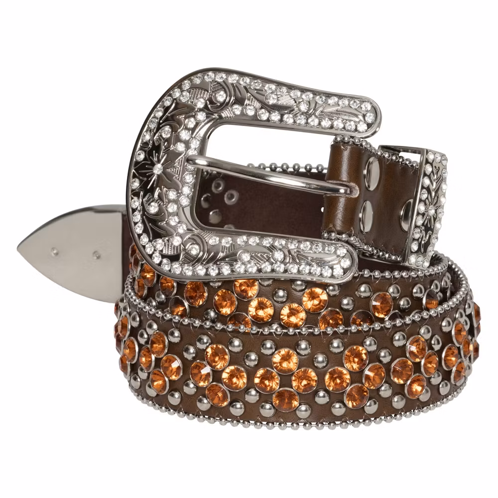 Stars & Stripes western belt Stone-5 brown
