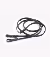 Premier Equine Salvatore Rubber & Leather Grip Reins Black