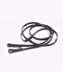 Premier Equine Salvatore Rubber & Leather Grip Reins Black