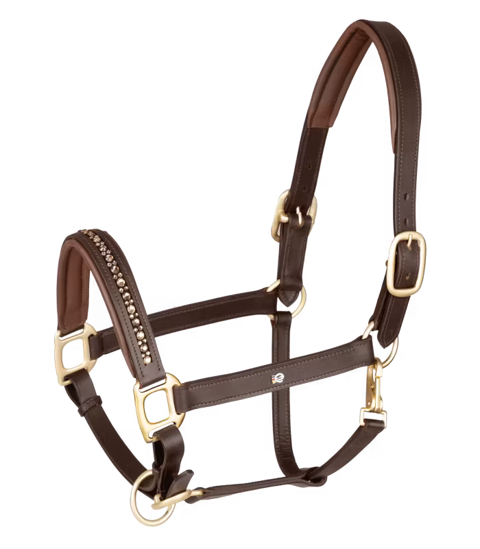 Waldhausen Crystal Leather Halter Brown/Gold