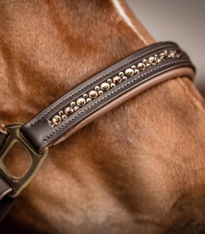 Waldhausen Crystal Leather Halter Brown/Gold