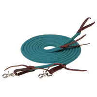 Weaver Leather EcoLuxe Bamboo Round Split Reins 8ft Turquoise/Characoal