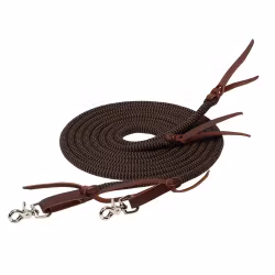 Weaver Leather EcoLuxe Bamboo Round Split Reins 8ft Brown/Black