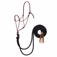 Silvertip Big Sky Loping Rope Halter with 8' Split Reins Red/Black