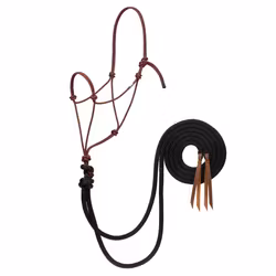 Silvertip Big Sky Loping Rope Halter with 8' Split Reins Red/Black