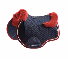 Pony Merino Wool Half Lined European GP/Jump Square Navy / Burgundy Wool