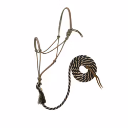 Silvertip No. 95 Rope Halter with Lead Black Tan