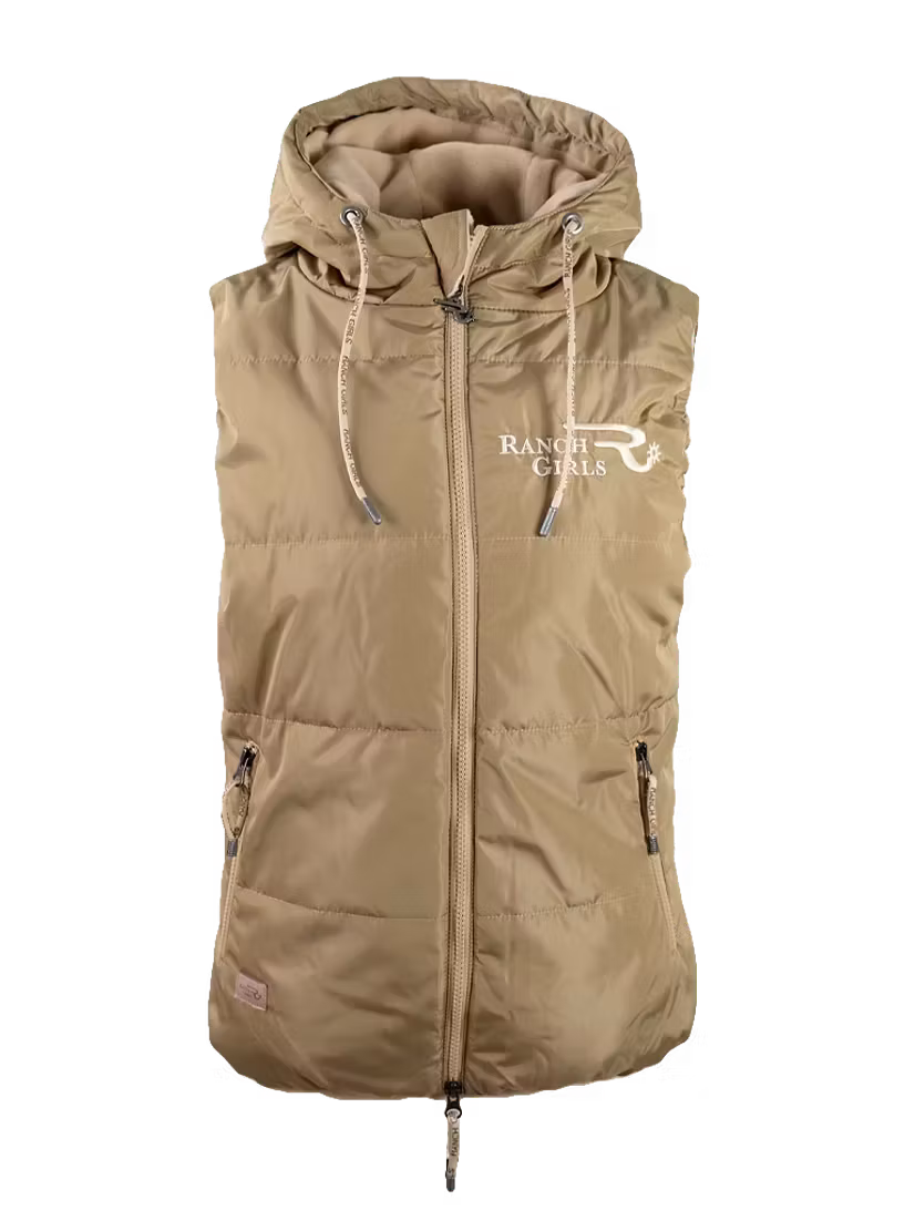 Ranch Girls Hooded Vest Pam Sand