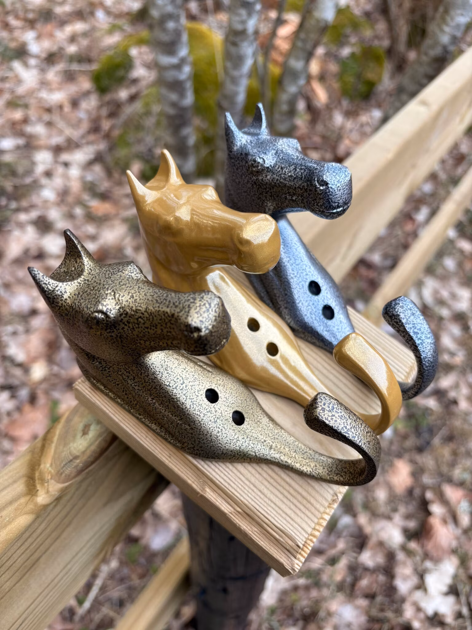 HKM Horsehead Upphängningskrok Guld