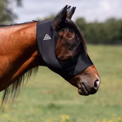 Comfort Fit Lycra Fly Mask With Forelock Opening Black