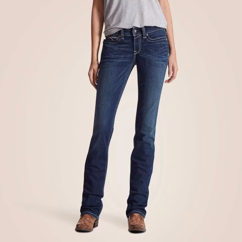 Ariat WMS Real Mid Rise Icon Straight Leg Jeans