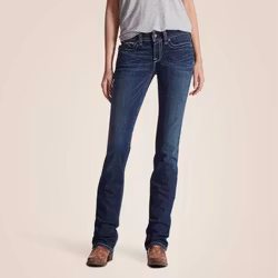 Ariat WMS Real Mid Rise Icon Straight Leg Jeans