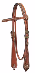 Horseman´s Tack Vaquero Headstall With Copper Dots