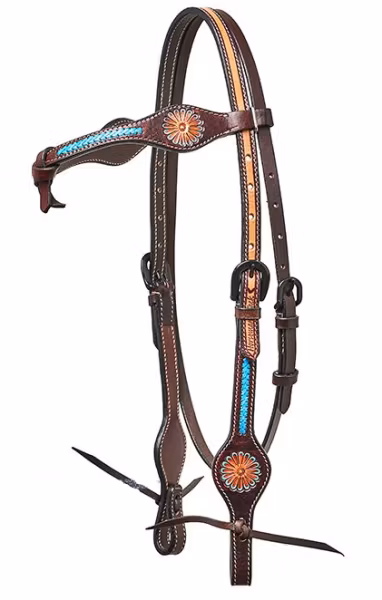 Horseman´s Tack Turquoise Flower And Braiding