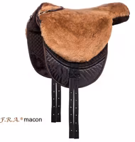 F.R.A® Macon "Extra" fårskinnssadel / barbackasadel Brun/Cappuccino