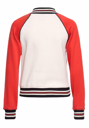College Raglan Sweat Jacket Blanko Red