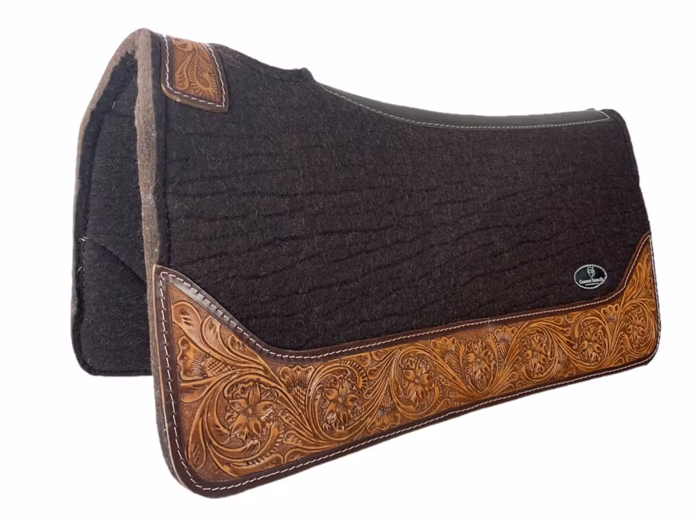 Supreme Woolen Feltpad, Dark Brown, Tooled Wear Leathers B