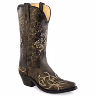 Old West Westernboots Abilene Vintage Charcoal