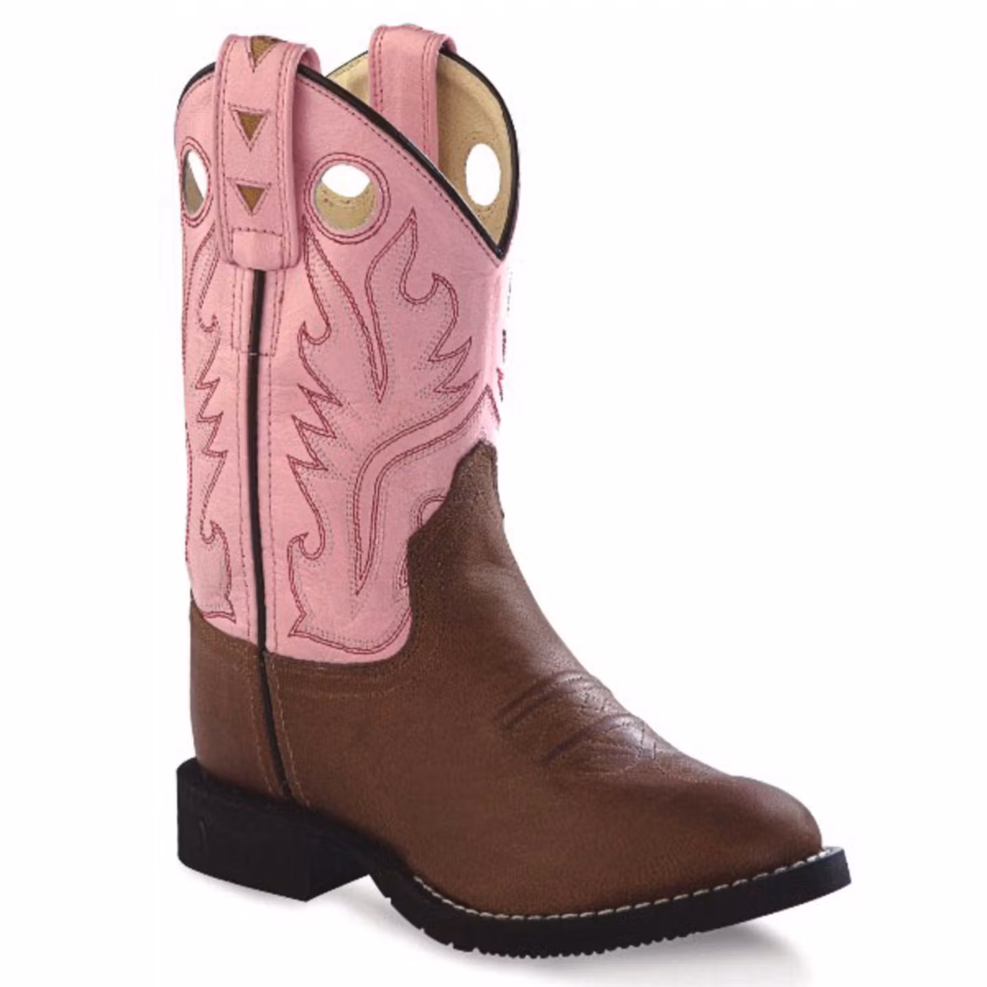 Old West Westernboots Fort Union Tan Canyon Foot with Pink Shaft