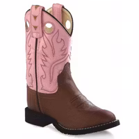 Old West Westernboots Fort Union Tan Canyon Foot with Pink Shaft