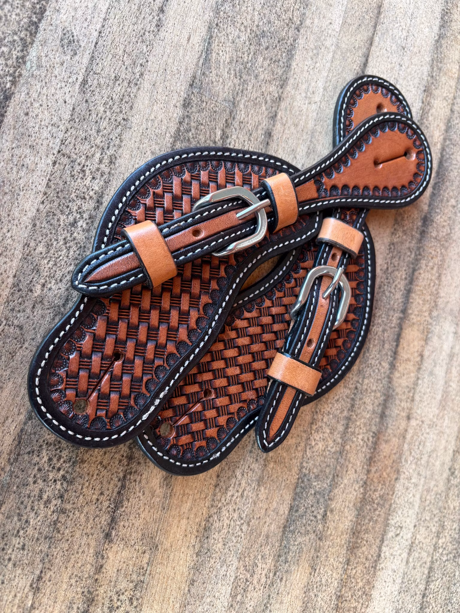 Professional´s Choice Basket Weaver Spur Strap Chestnut/Black Womens