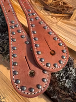 Weaver Youth Harness Leather Spur Straps with Spots Russet
