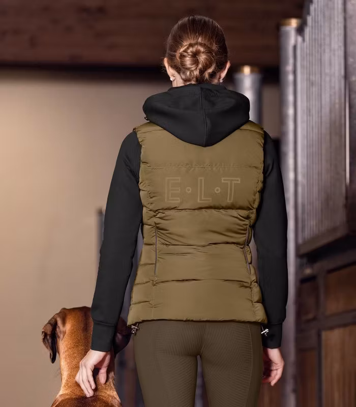 E.L.T Oxford Winter Lightweight Gilet Khaki Green