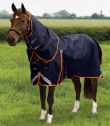 Premier Equine Buster Zero Turnout Rug with Classic Neck Cover Navy B