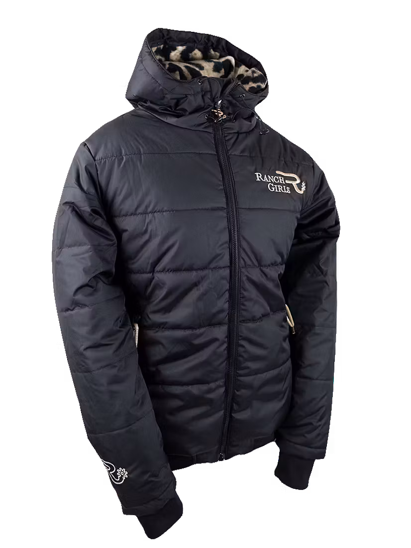 Ranch Girls Wintertime Jacket Samantha Black/Leopard