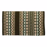 New Zealand Wool Show Blanket Olive Green/Sand/Cream