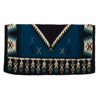 New Zealand Wool Show Blanket Black/Turquoise/Cream