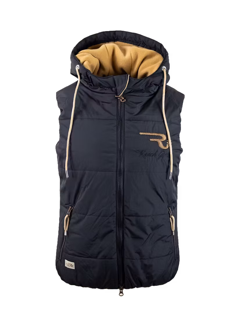 Ranch Girls Hooded Vest PAM Black/Caramel