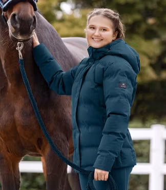 E.L.T Ohio Winter Performance Riding Jacket Petrol Blue Junior