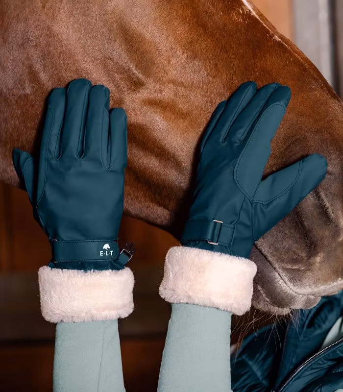 E.L.T St. Moritz Ridhandskar Petrol Blue