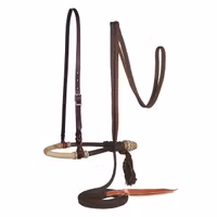 Bosal/Mecate Set Chocolate Flat Braid Mecate