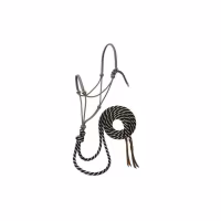 Silvertip Big Sky Loping Rope Halter with 8' Split Reins Tan/Black