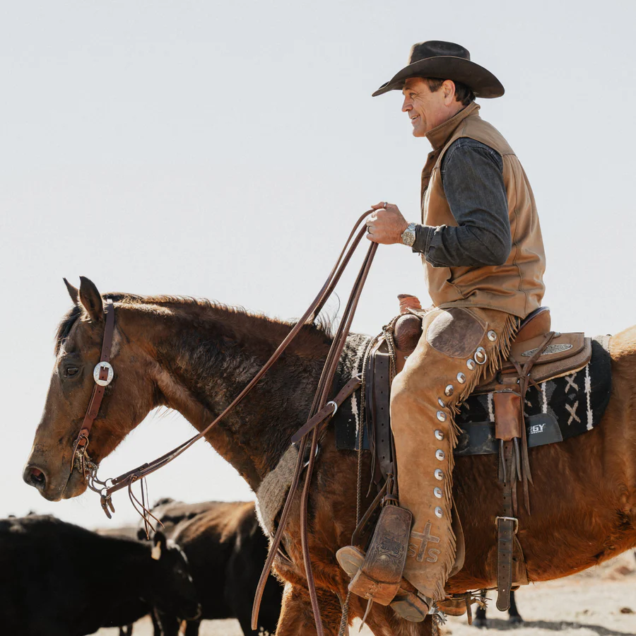 STS Ranch Signature Tack Harness Leather Split Rein, Pineapple Knot, 8'