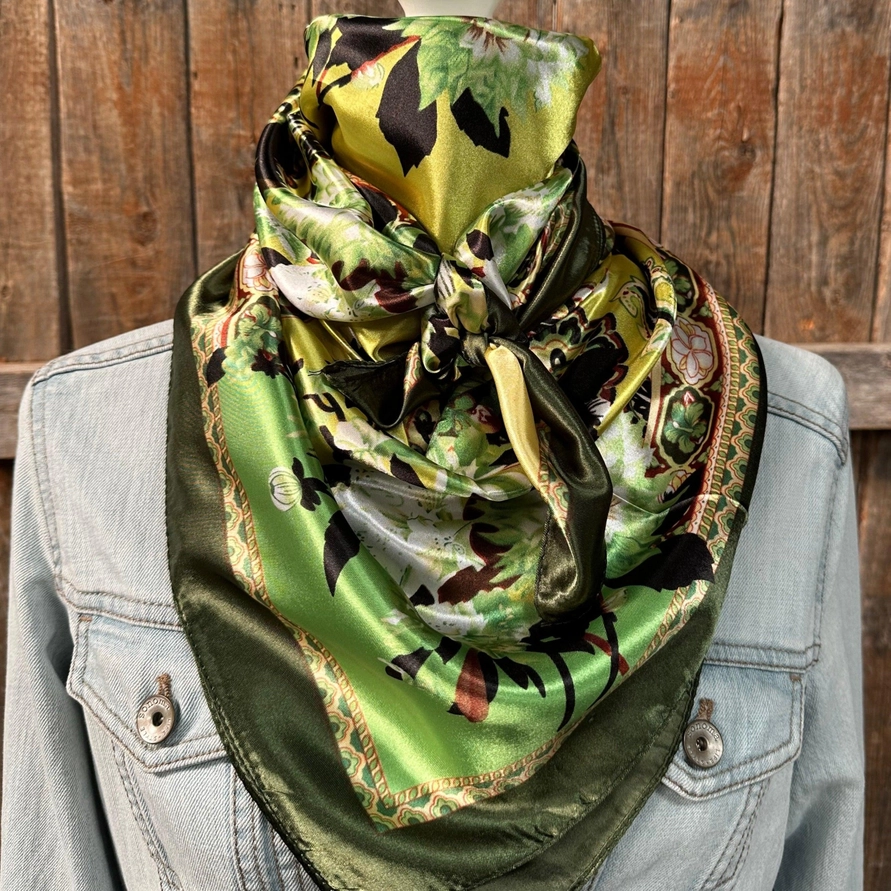 Wild Rag Paisley Shades Of Green Floral