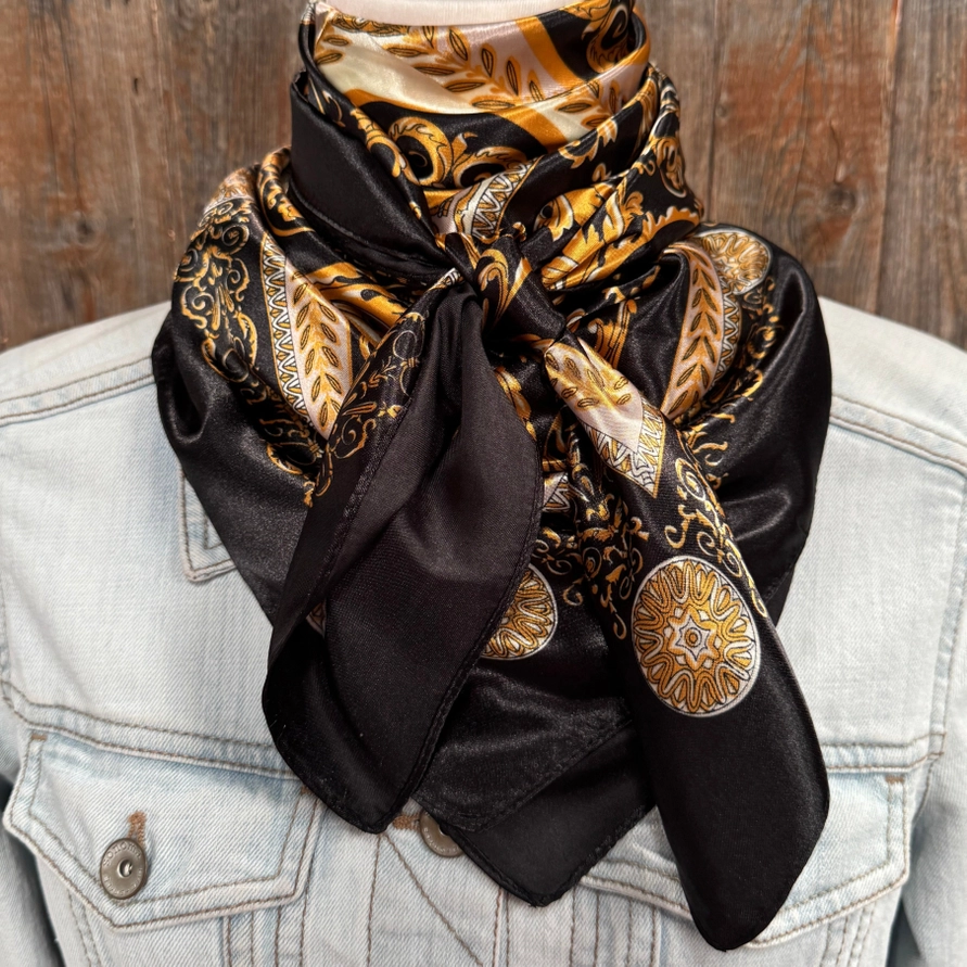 Wild Rag Paisley Black & Gold Floral
