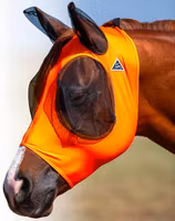 Comfort Fit Lycra Fly Mask With Forelock Opening Orange