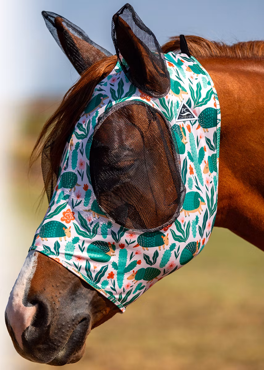 Comfort Fit Lycra Fly Mask With Forelock Opening Armadillo