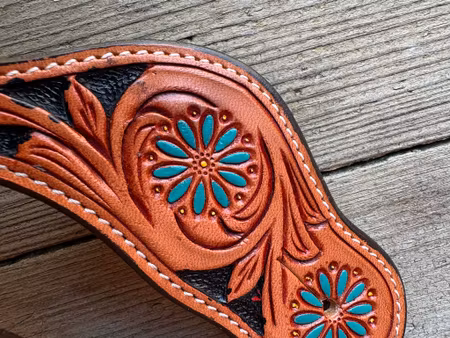 Horseman´s Tack Ladies Turquoise Flower Spur Strap