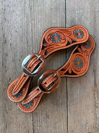 Horseman´s Tack Ladies Turquoise Flower Spur Strap