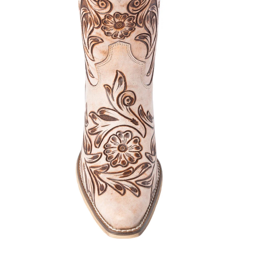 Copper Rose Western Boots Creme
