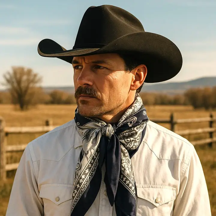 Paisley Wild Rag Two Tone Navy Paisley