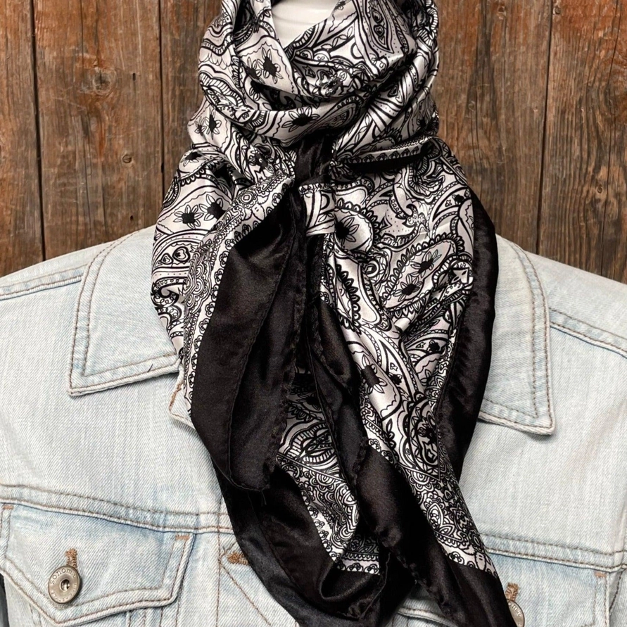 Paisley Wild Rag Classic Black/White Paisley