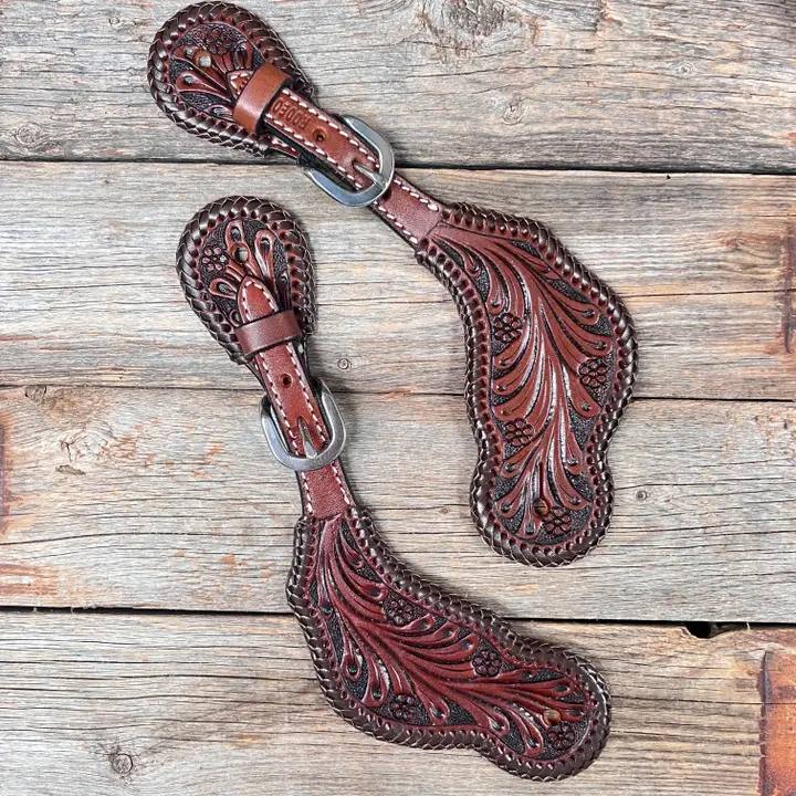 Dark Oil Braided Spur Straps