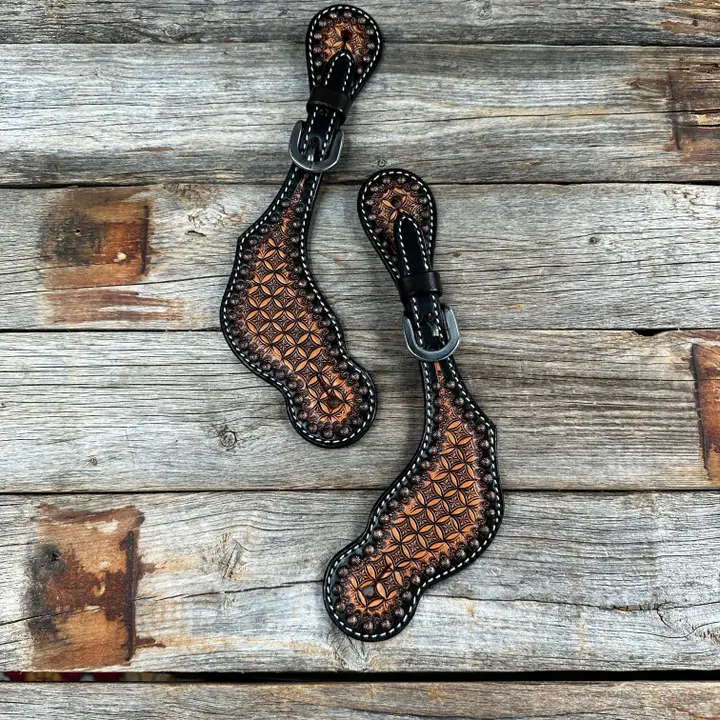 Twotoned Honeycomb Shaped Spur Straps